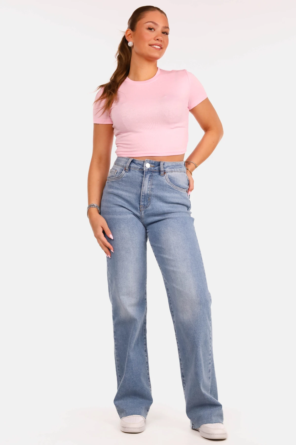 Cropped top slim fit roze afbeelding